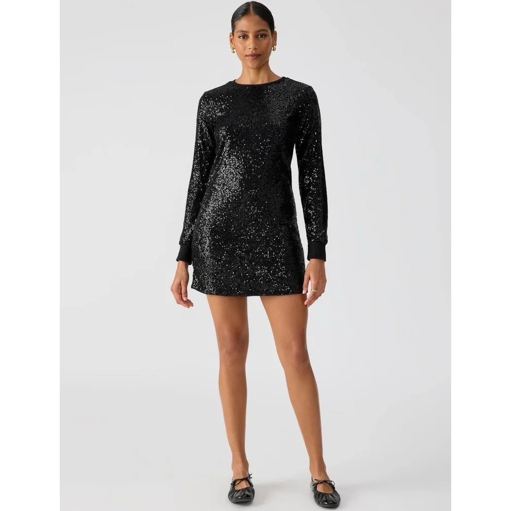 Sanctuary Sequin Dress "Sparkle Here" Black Party Holiday Evening S M (was $119)